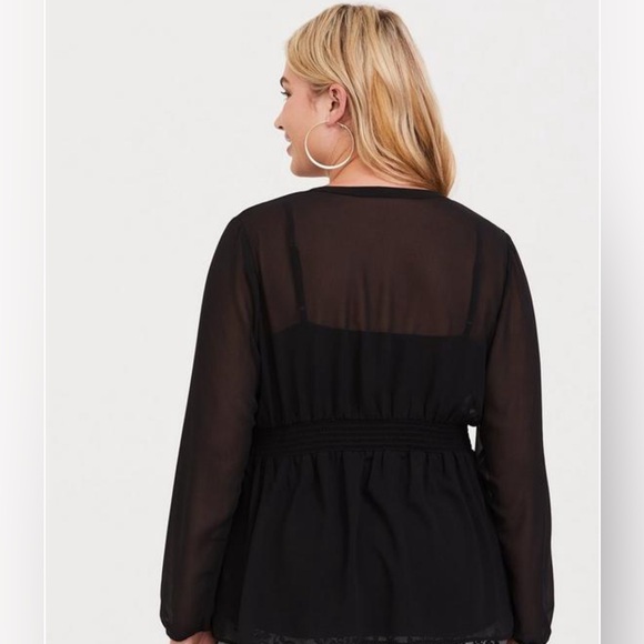 TORRID SMOCKED RUFFLE BLOUSE - Picture 3 of 6